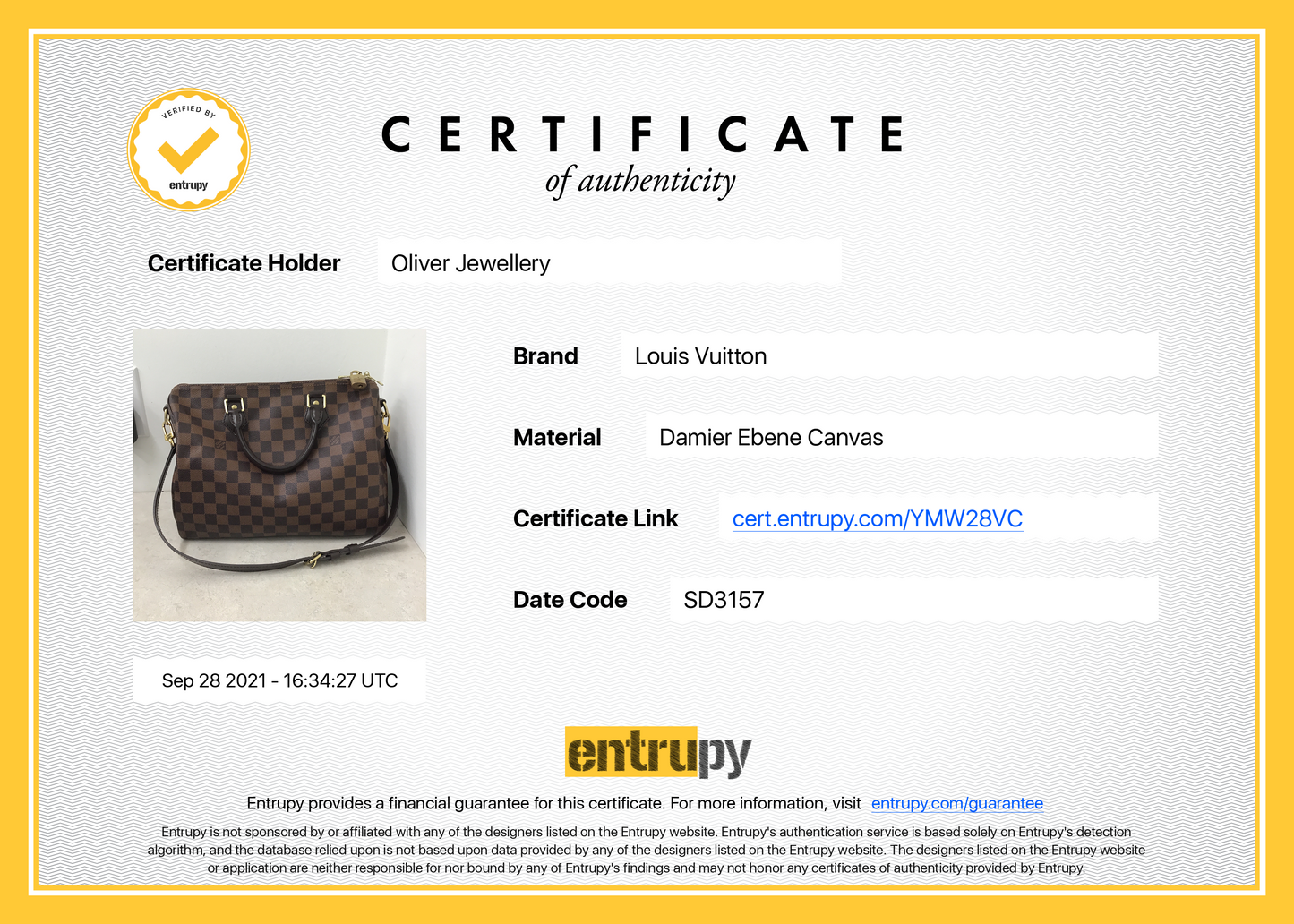 Louis Vuitton Damier Ebene Speedy Bandouliere 30