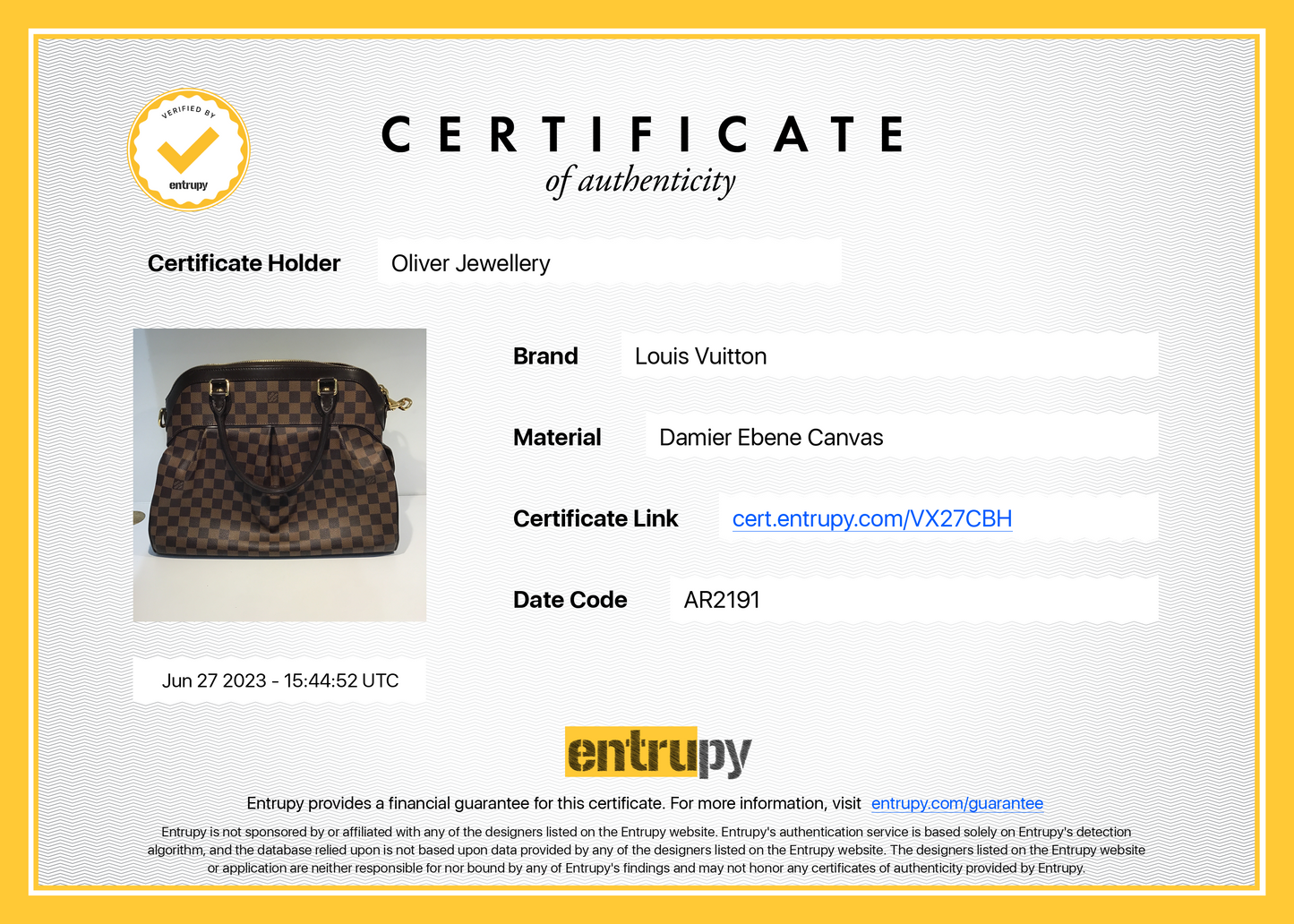 Louis Vuitton Damier Ebene Trevi GM
