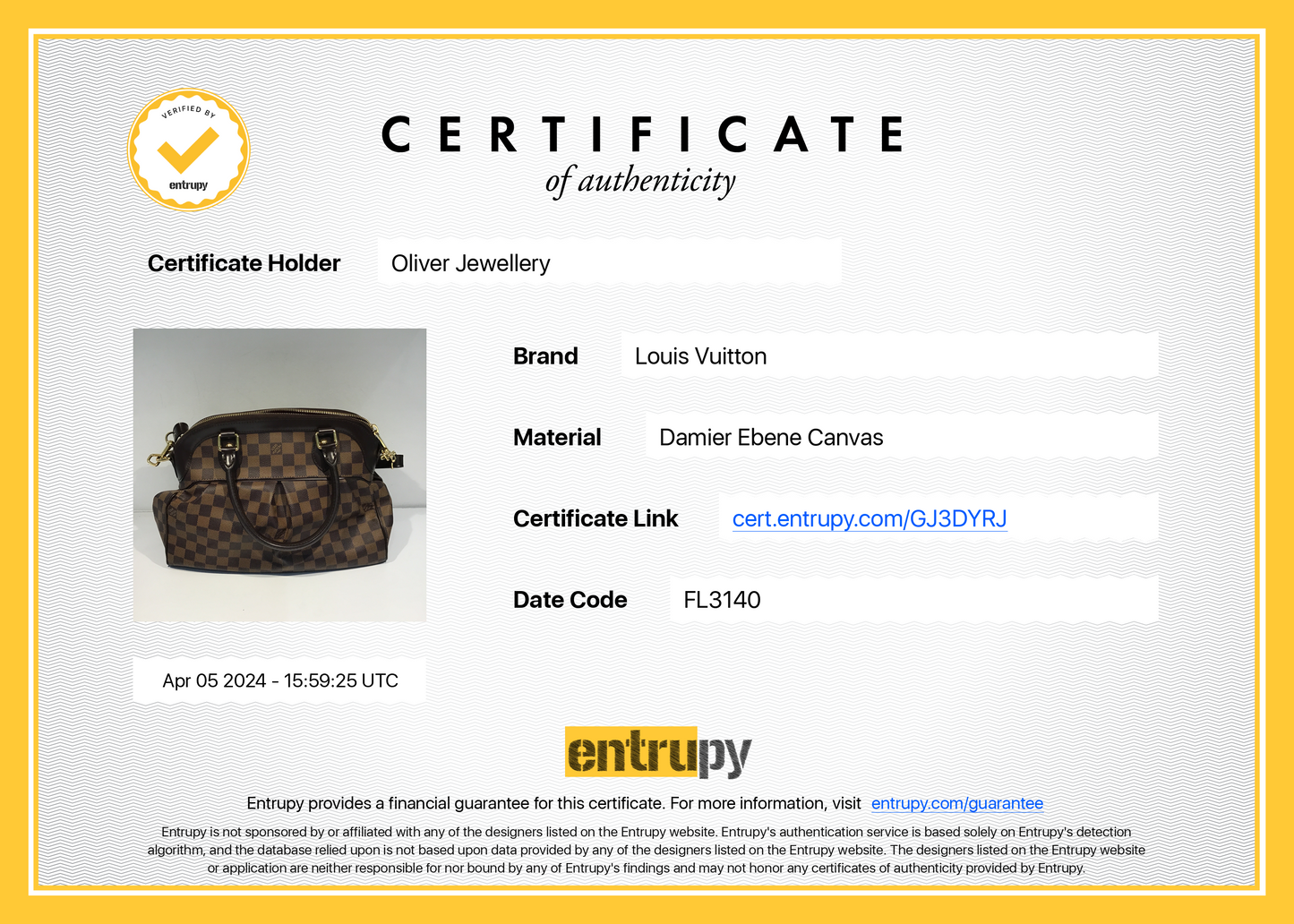 Louis Vuitton Damier Ebene Trevi PM
