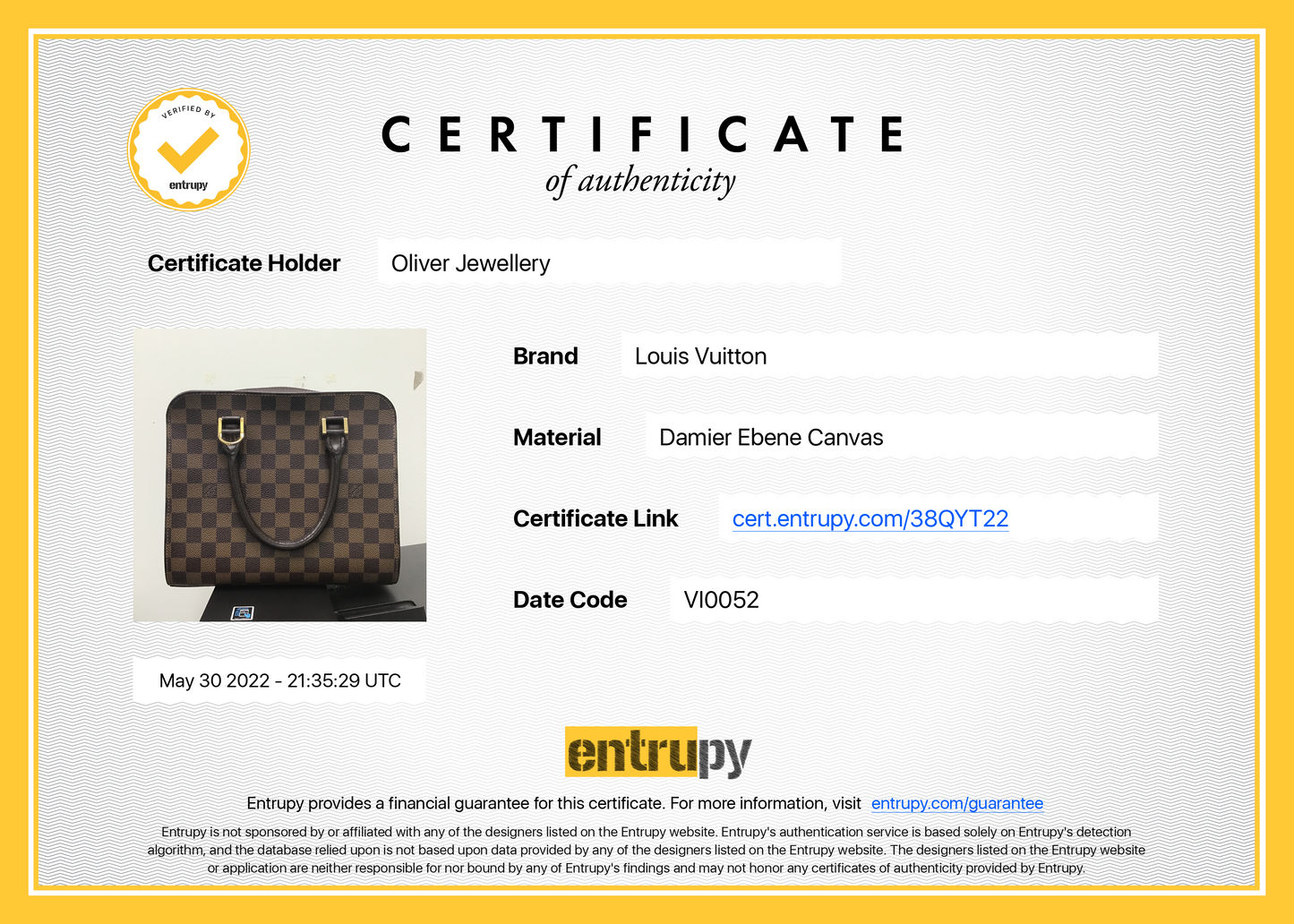 Louis Vuitton Damier Ebene Triana Bag