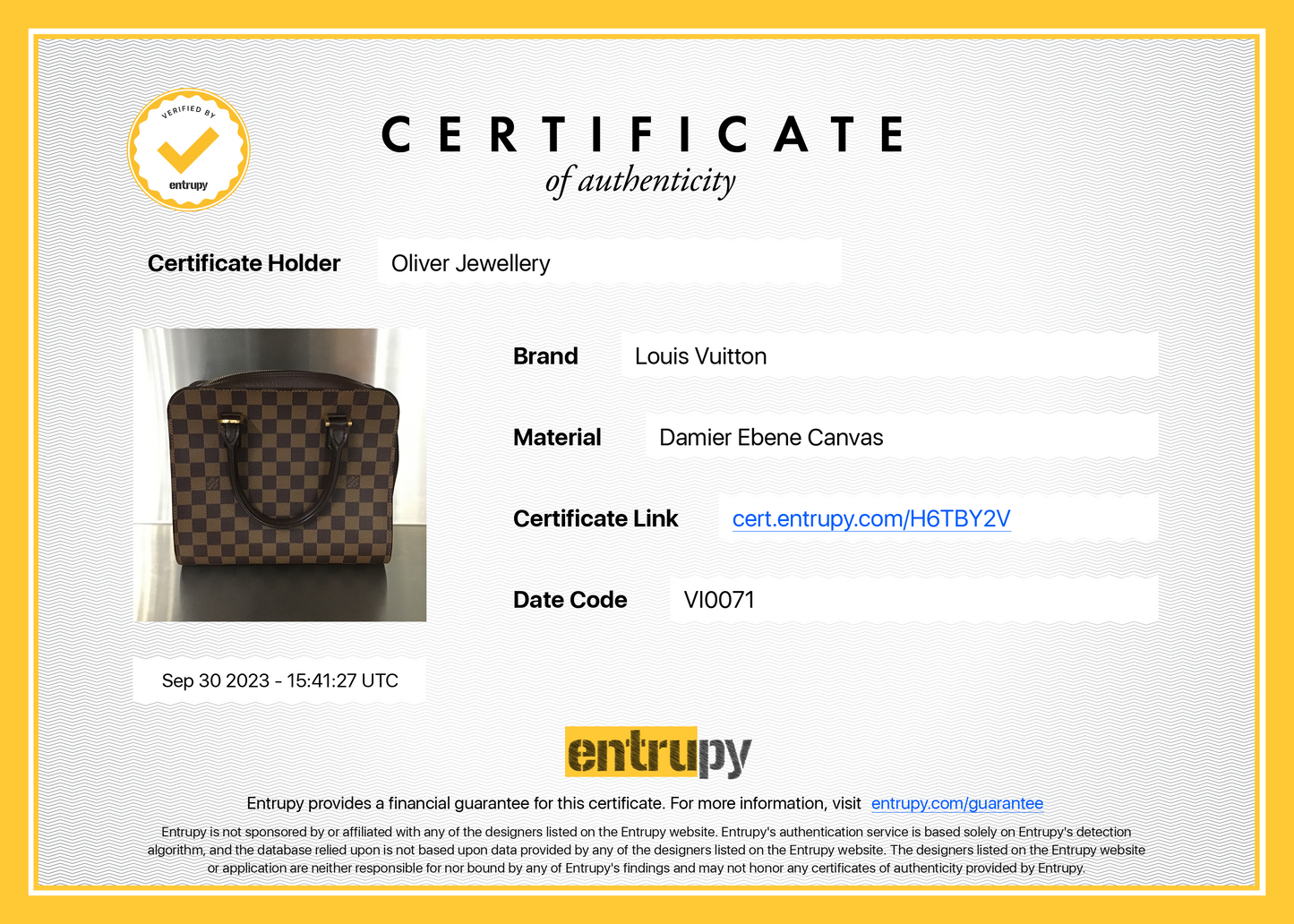 Louis Vuitton Damier Ebene Triana PM