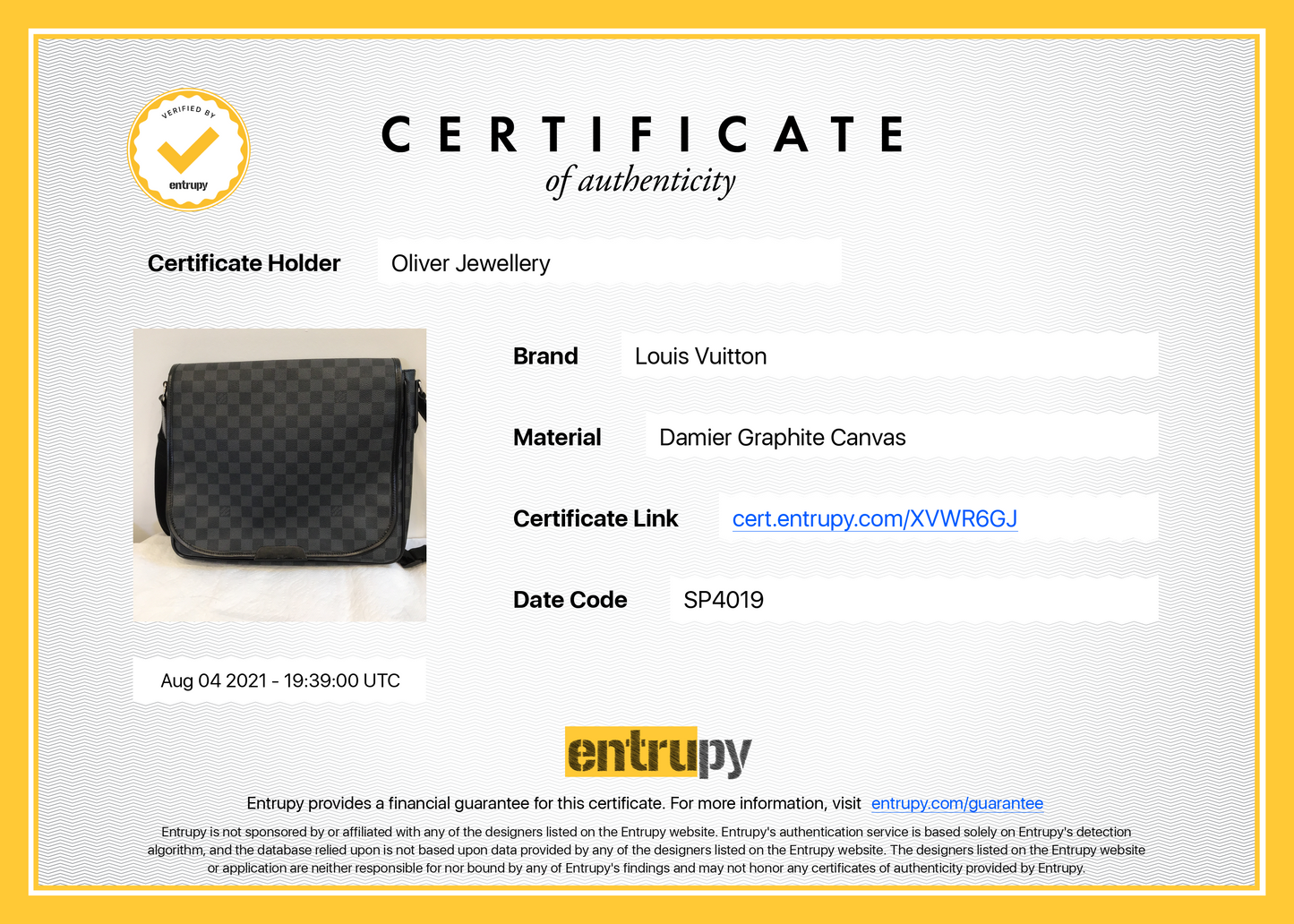 Louis Vuitton Damier Graphite Daniel MM Messenger Bag
