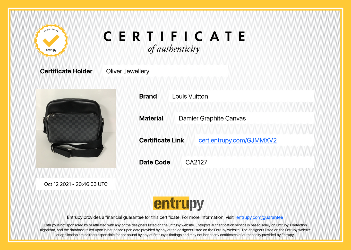 Louis Vuitton Damier Graphite Dayton Reporter PM