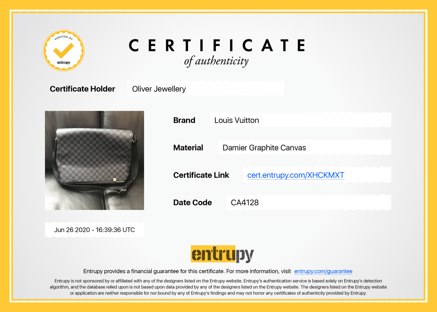 Louis Vuitton Damier Graphite District GM
