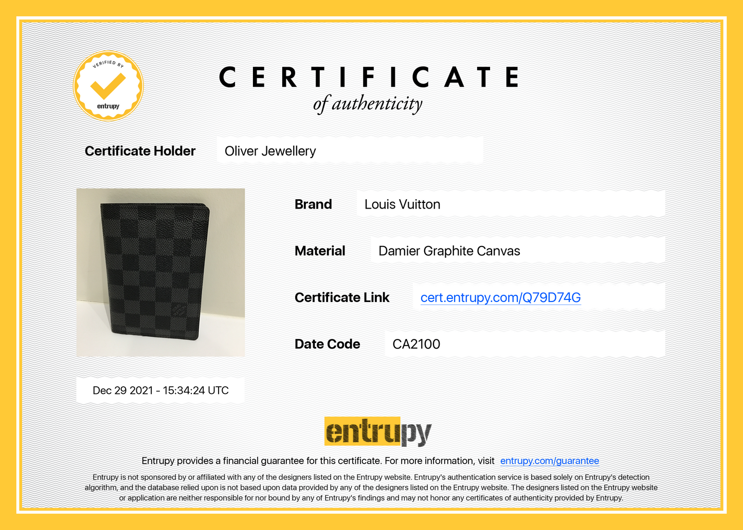Louis Vuitton Damier Graphite Passport Cover