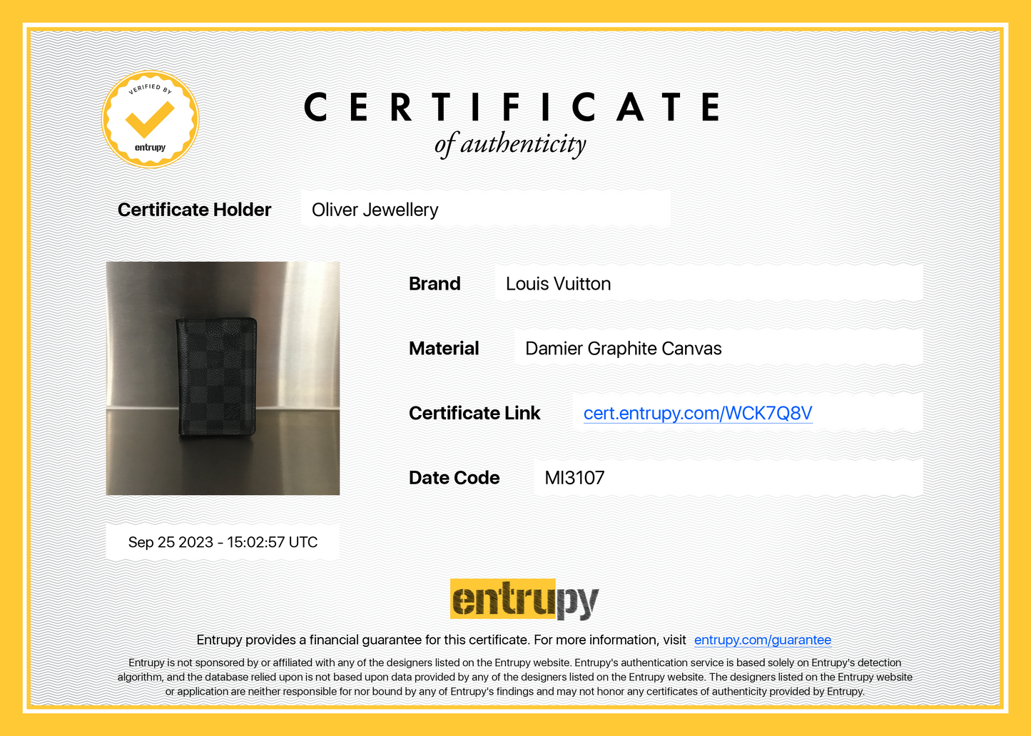 Louis Vuitton Damier Graphite Pocket Organizer