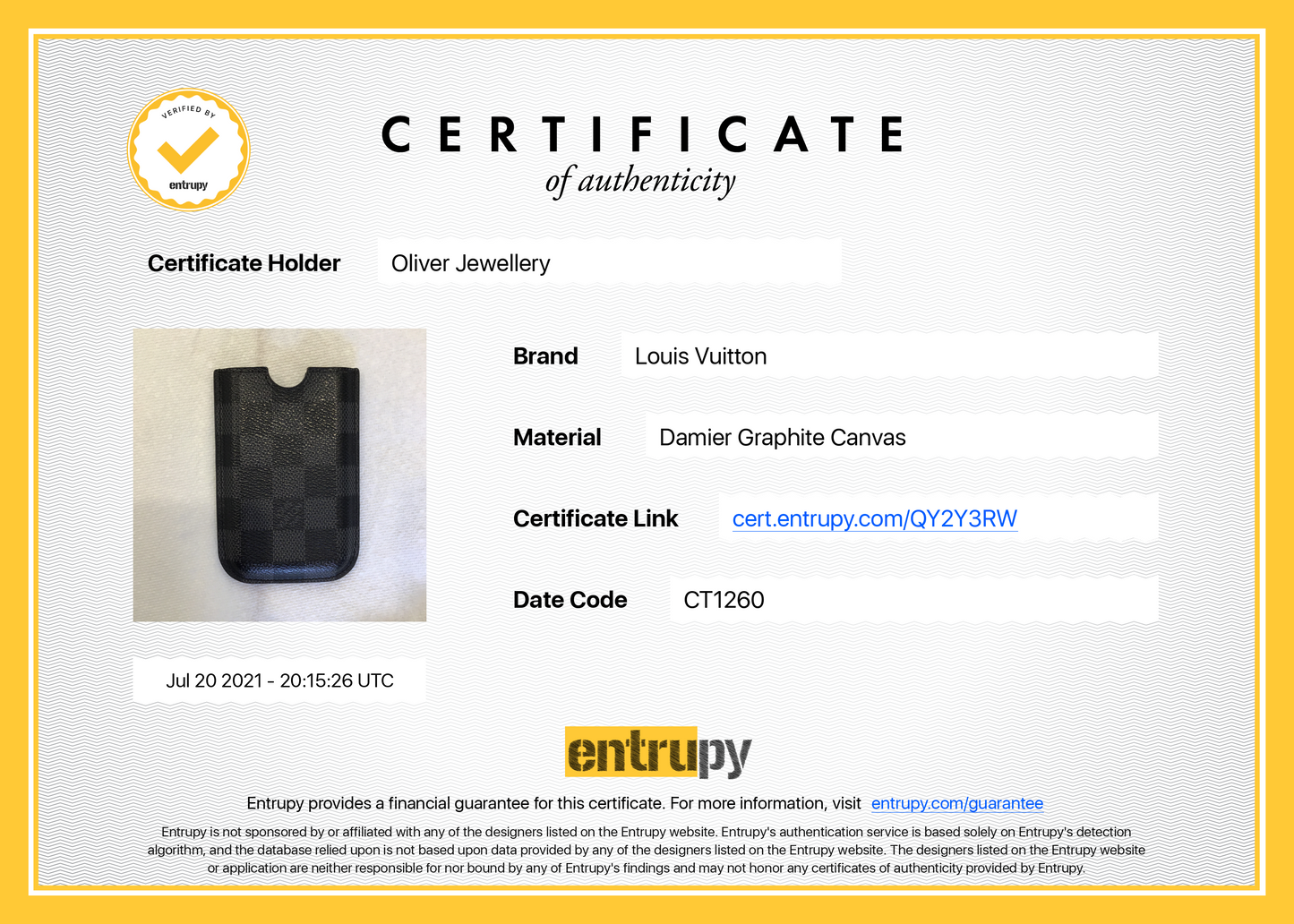 Louis Vuitton Damier Graphite iPhone 3G Hard Case