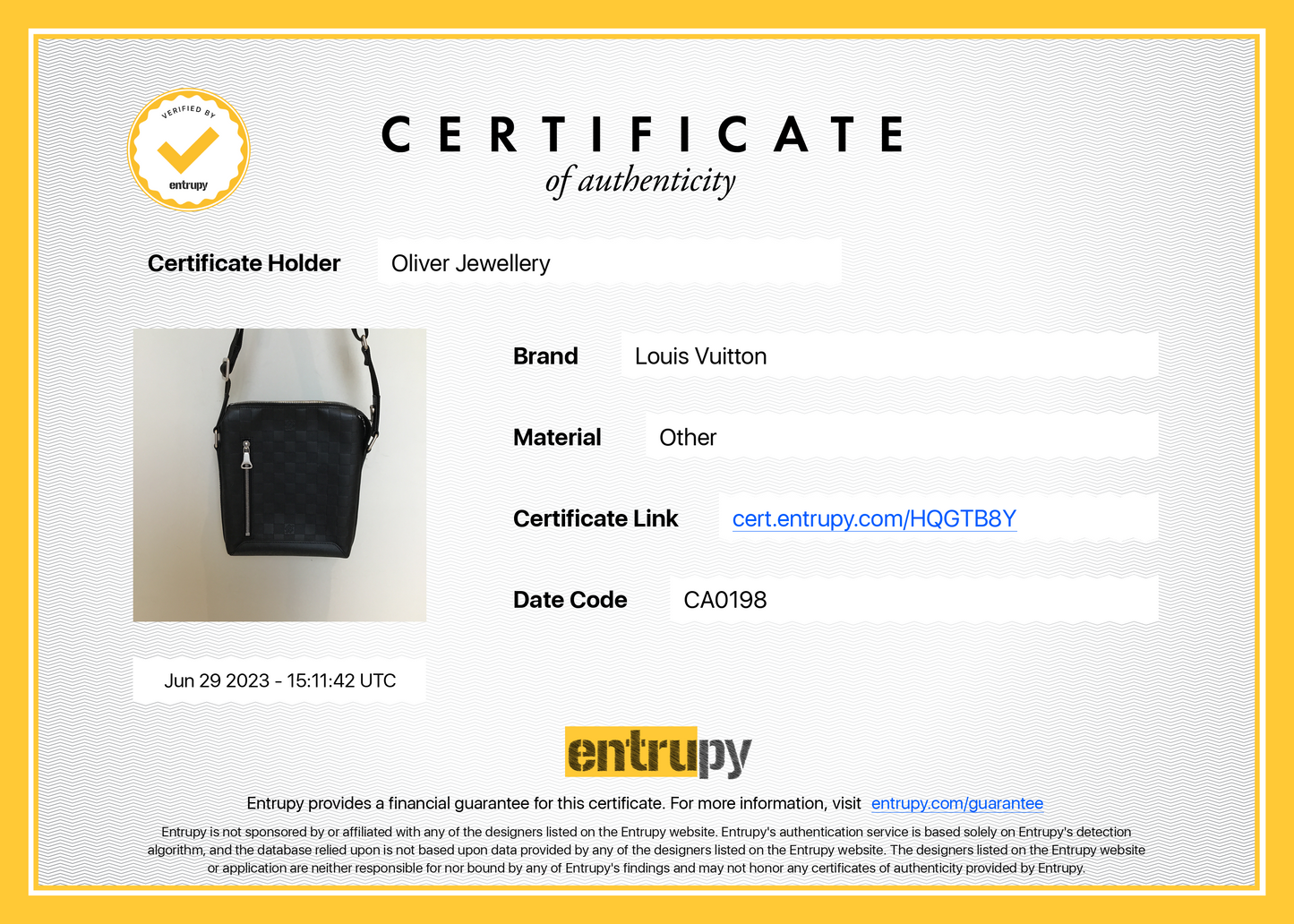 Louis Vuitton Damier Infini Discovery Messenger BB