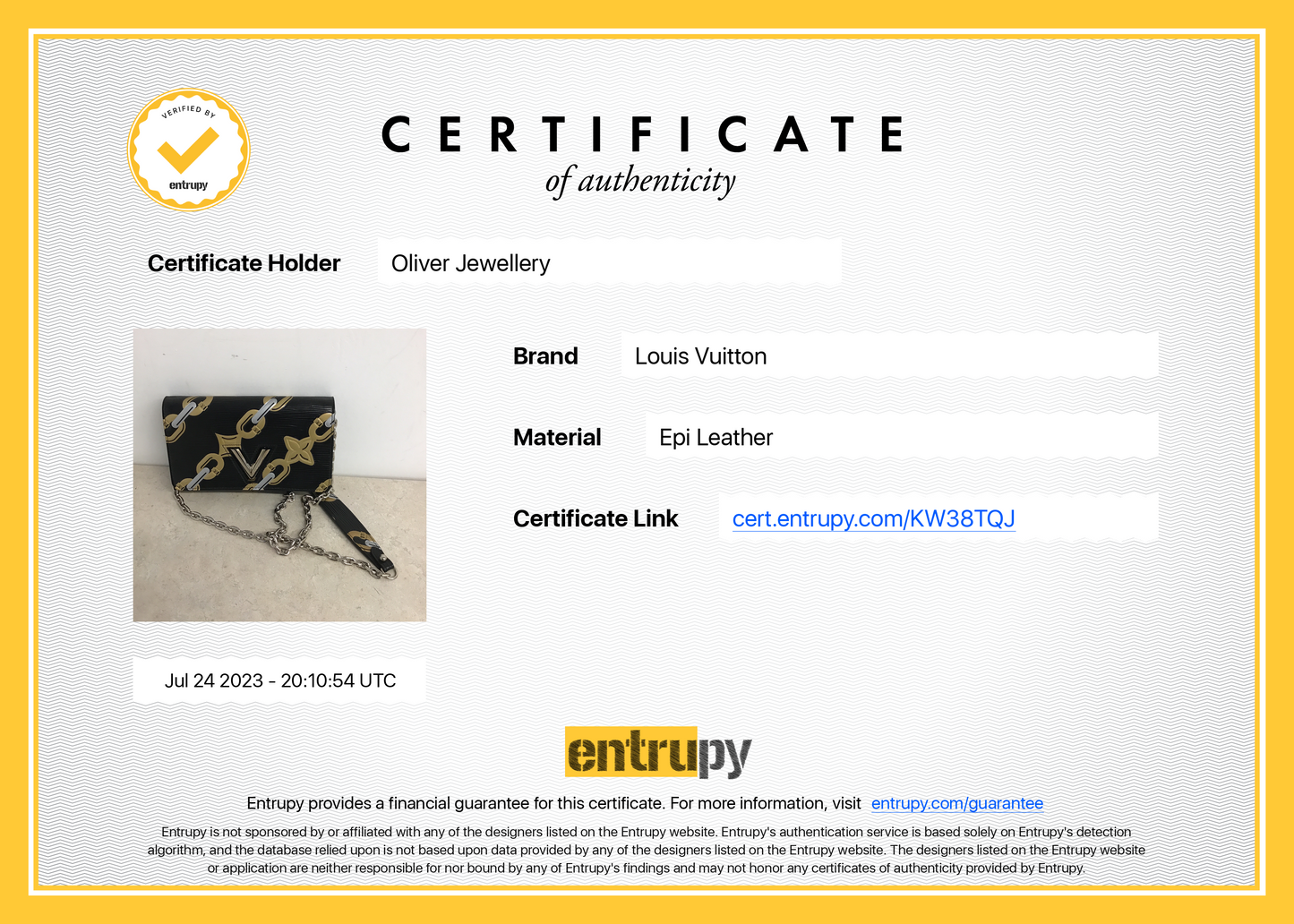 Louis Vuitton Epi Chain Flower Twist Chain Wallet