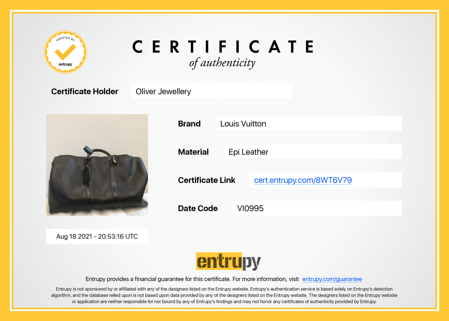 Louis Vuitton Epi Keepall 50