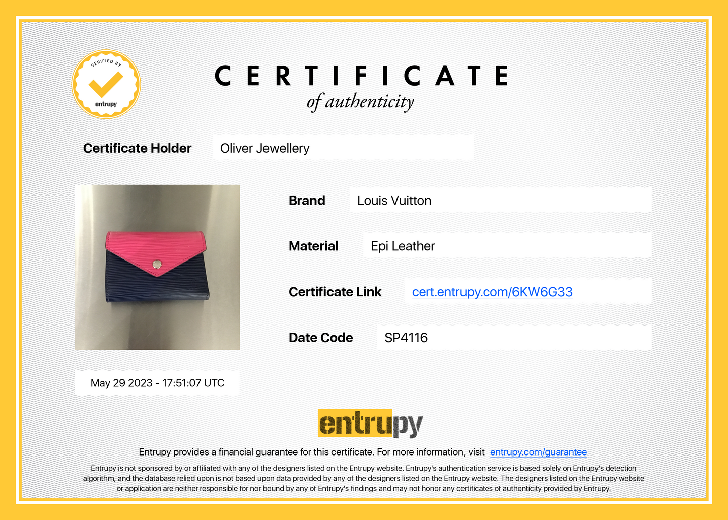 Louis Vuitton Epi Leather Victorine Wallet