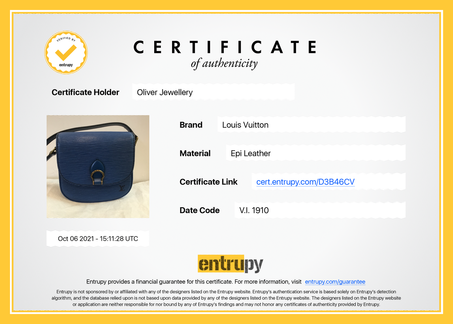 Louis Vuitton Epi Saint Cloud Bag