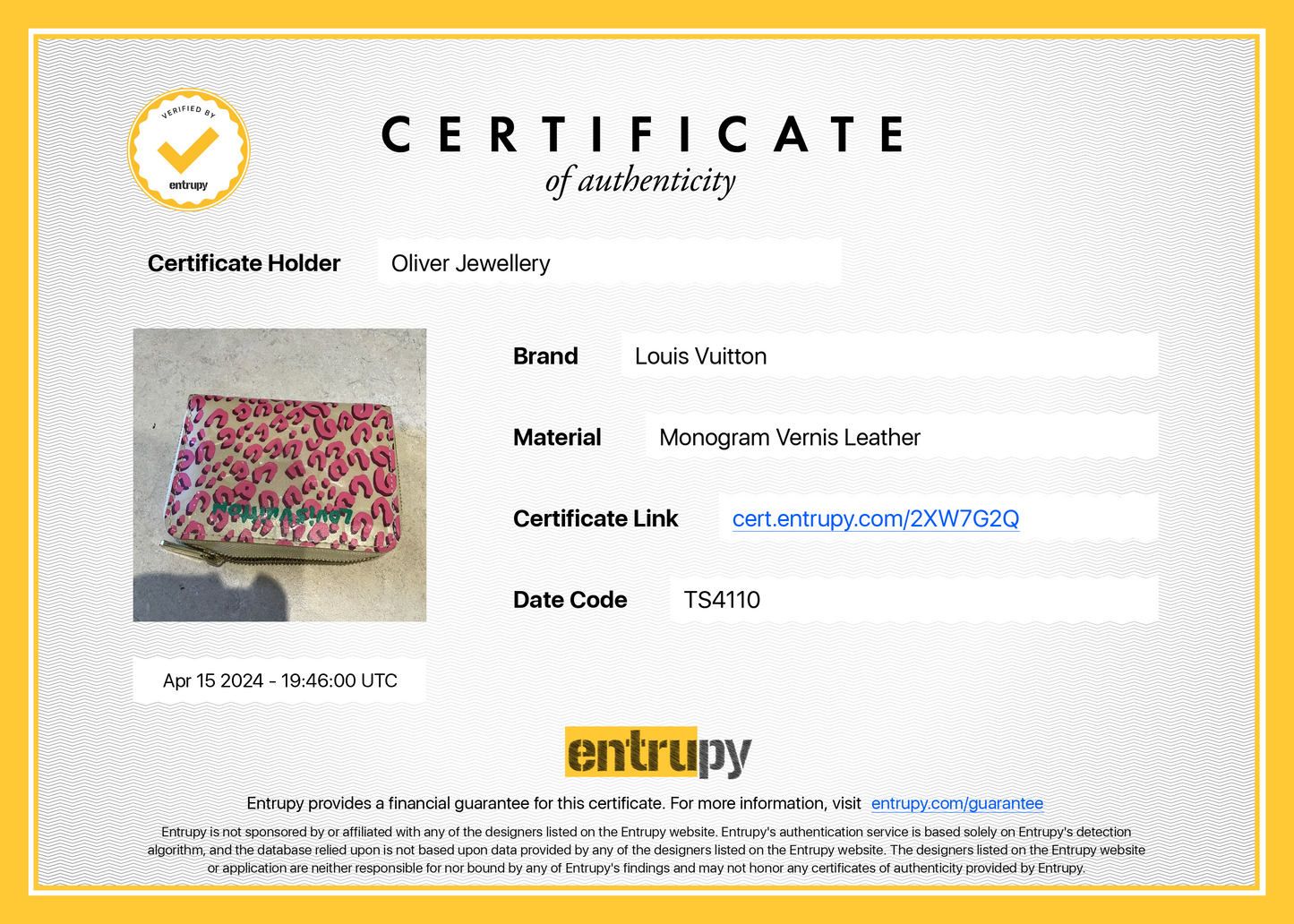Louis Vuitton Limited Edition Blanc Corail Monogram Vernis Leopard Zippy Coin Purse