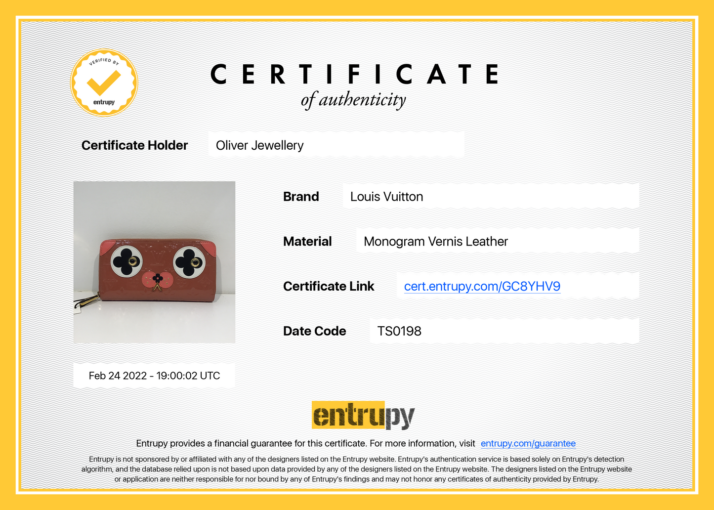 Louis Vuitton Limited Edition Monogram Vernis Valentine Dog Zippy Wallet