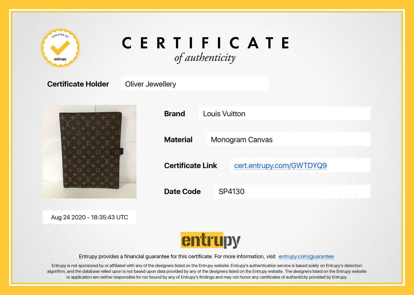 Louis Vuitton Monogram A4 Bloc Agenda Cover