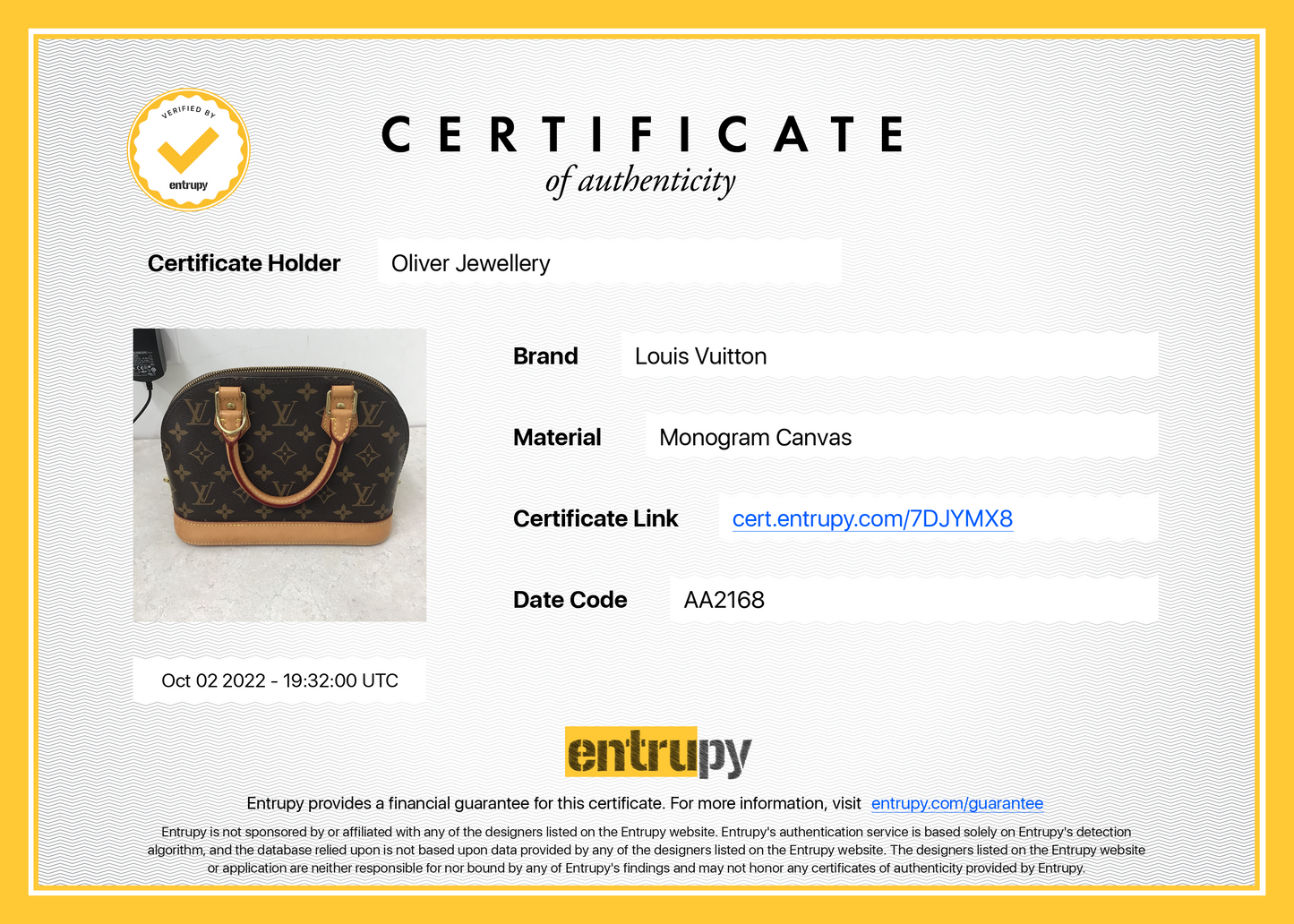 Louis Vuitton Monogram Alma BB
