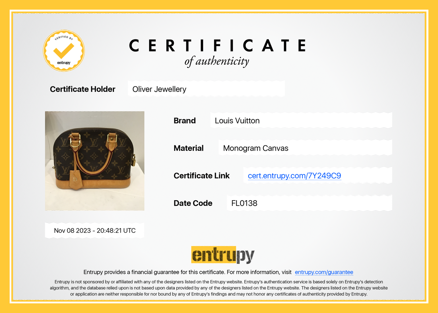 Louis Vuitton Monogram Alma BB