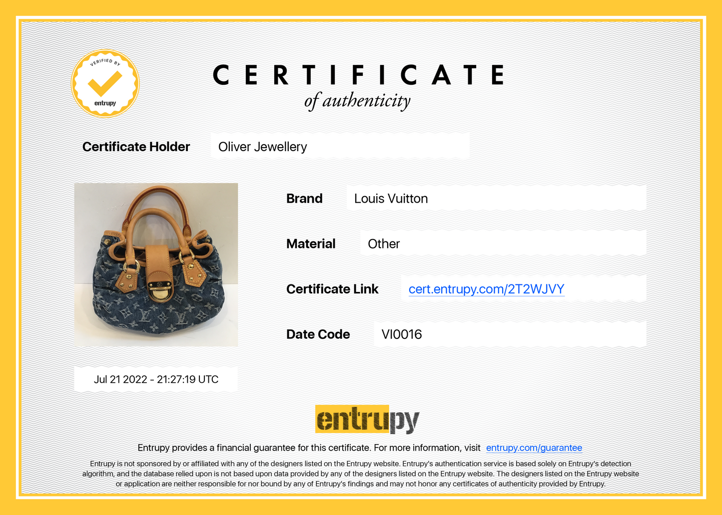 Louis Vuitton Monogram Denim Small Pleaty Bag