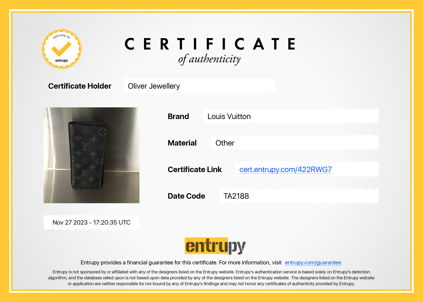 Louis Vuitton Monogram Eclipse Brazza Wallet