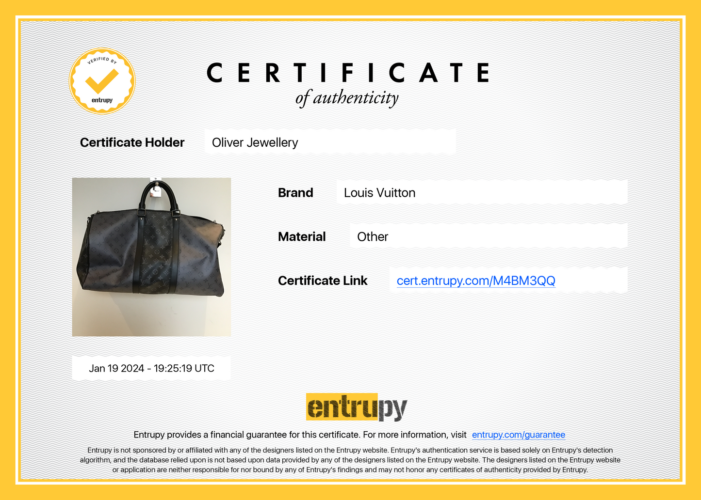 Louis Vuitton Monogram Eclipse Reverse Keepall Bandouliere 50