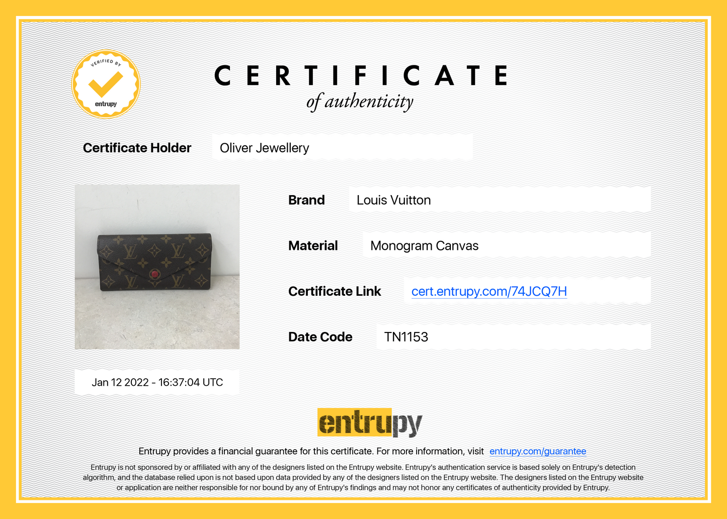 Louis Vuitton Monogram Josephine Wallet