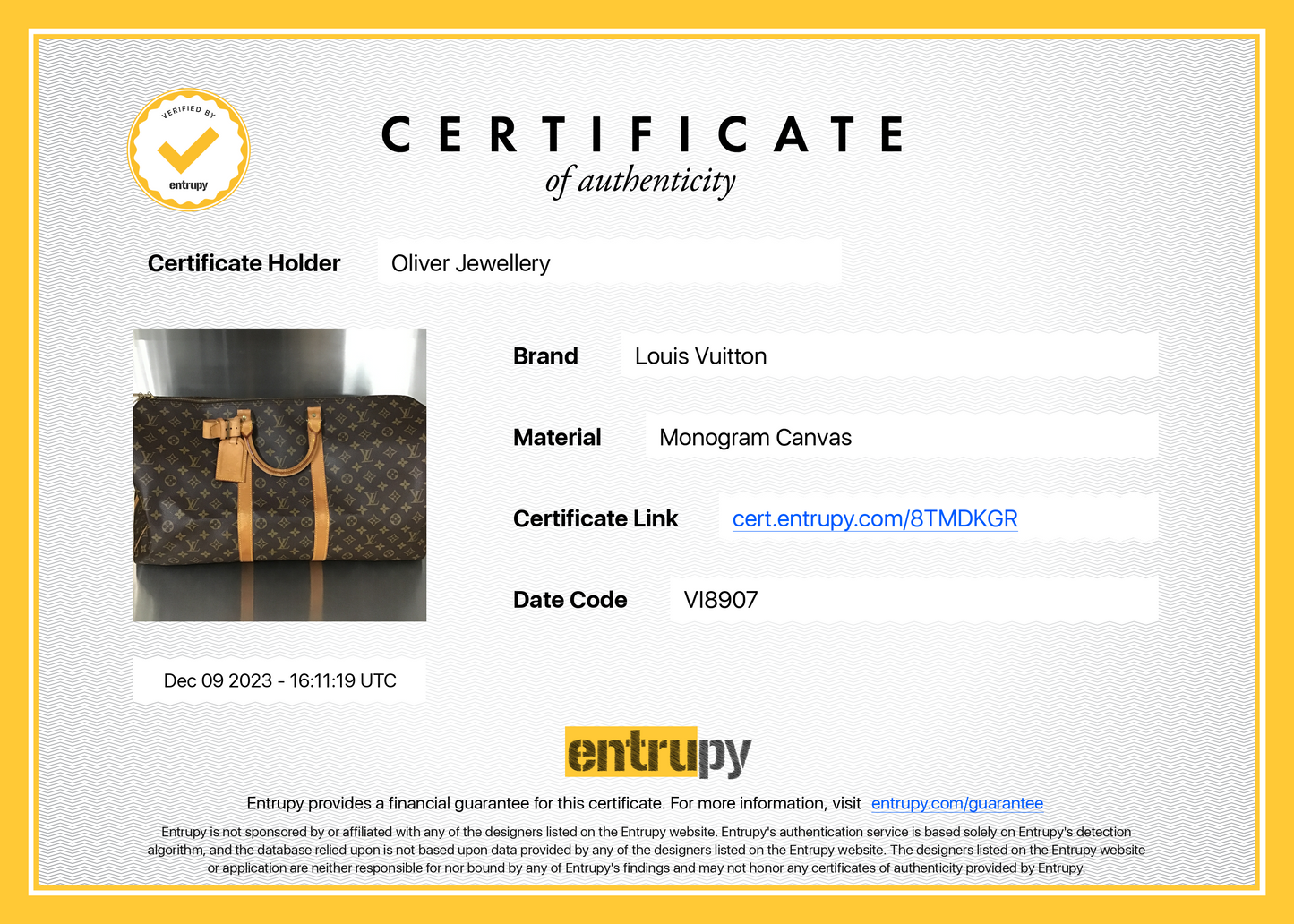 Louis Vuitton Monogram Keepall Bandouliere 55