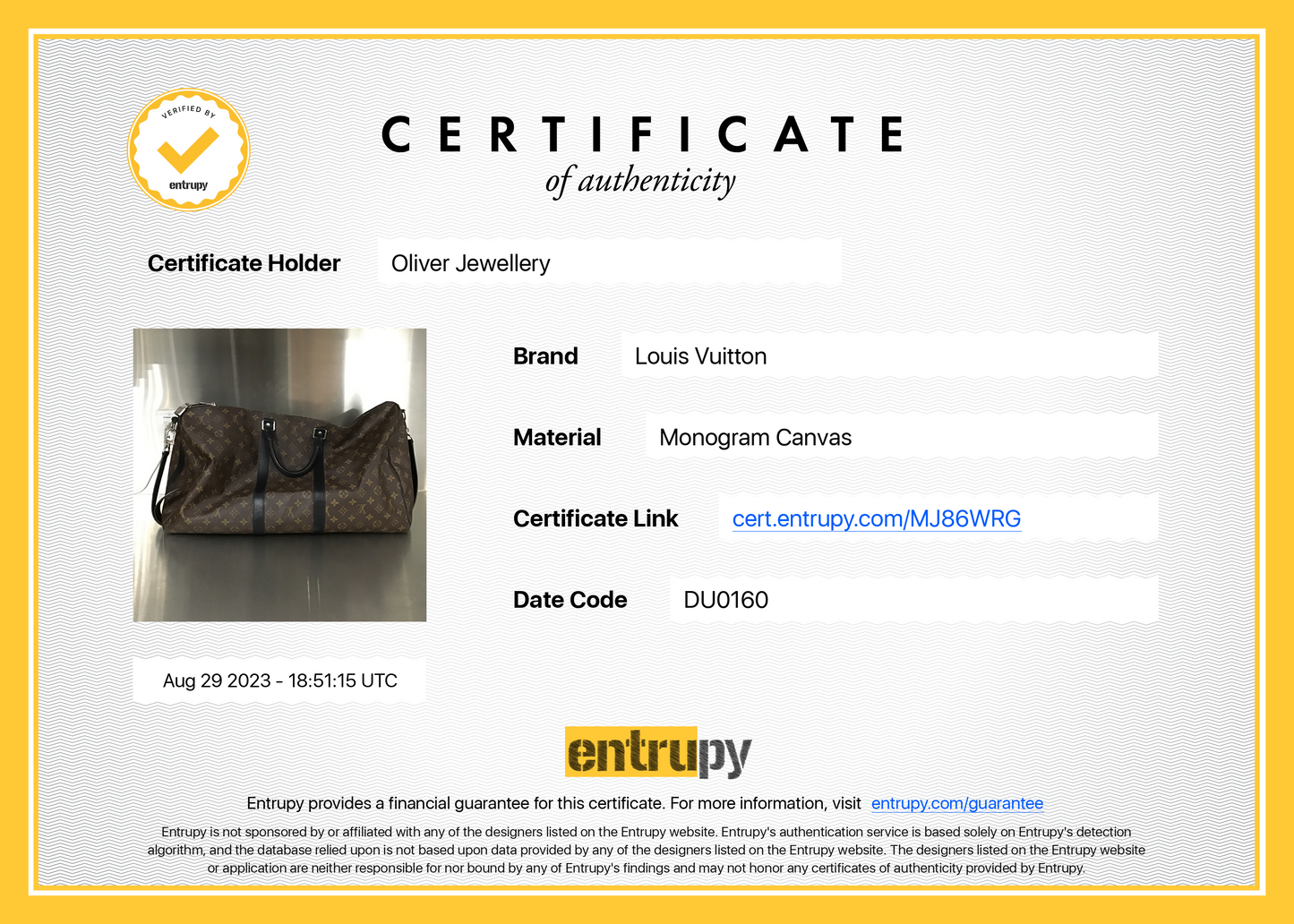 Louis Vuitton Monogram Macassar Keepall Bandouliere 55