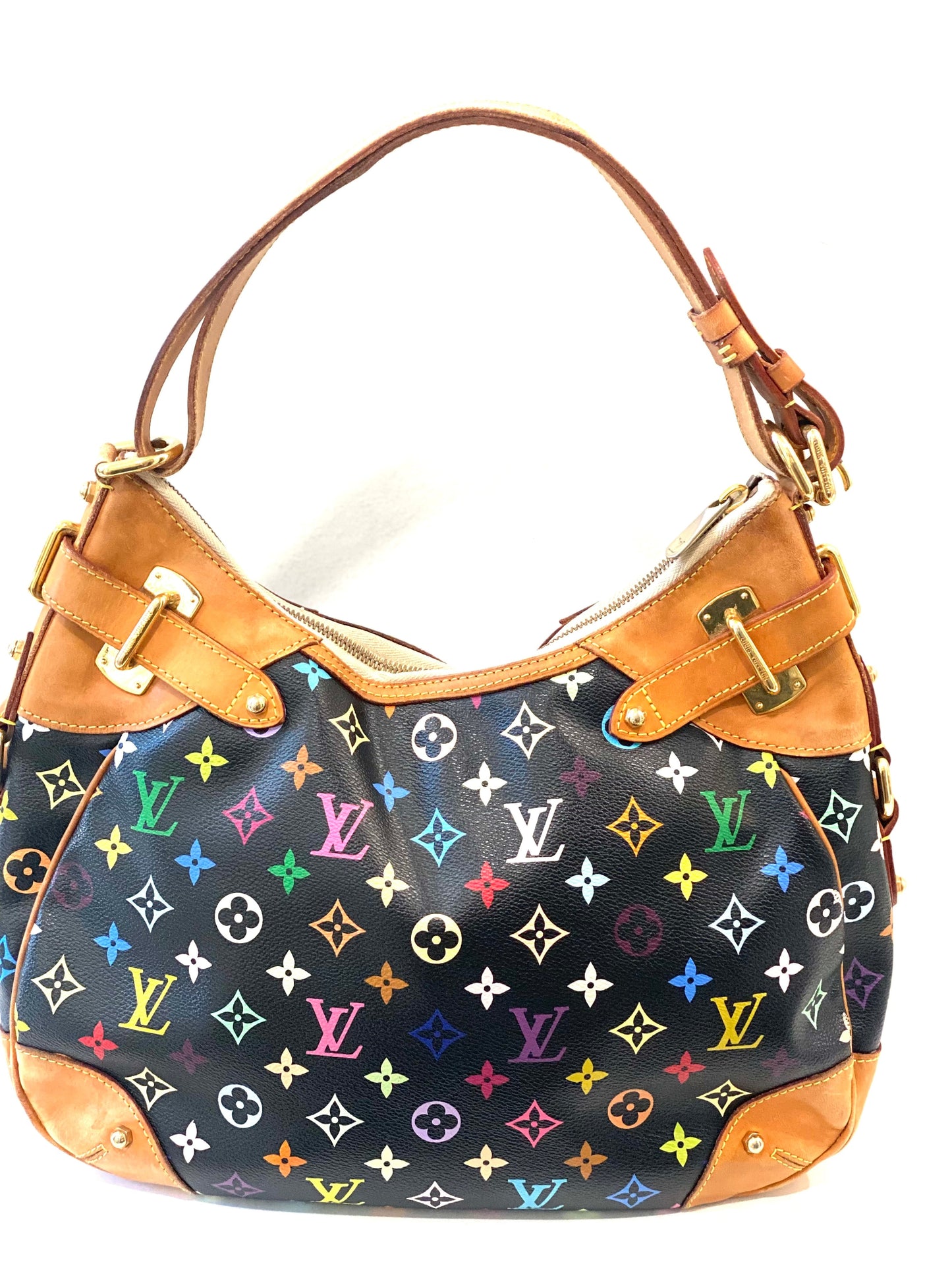 LV MONOGRAM MULTICOLOR BLACK GRETA HOBO BAG