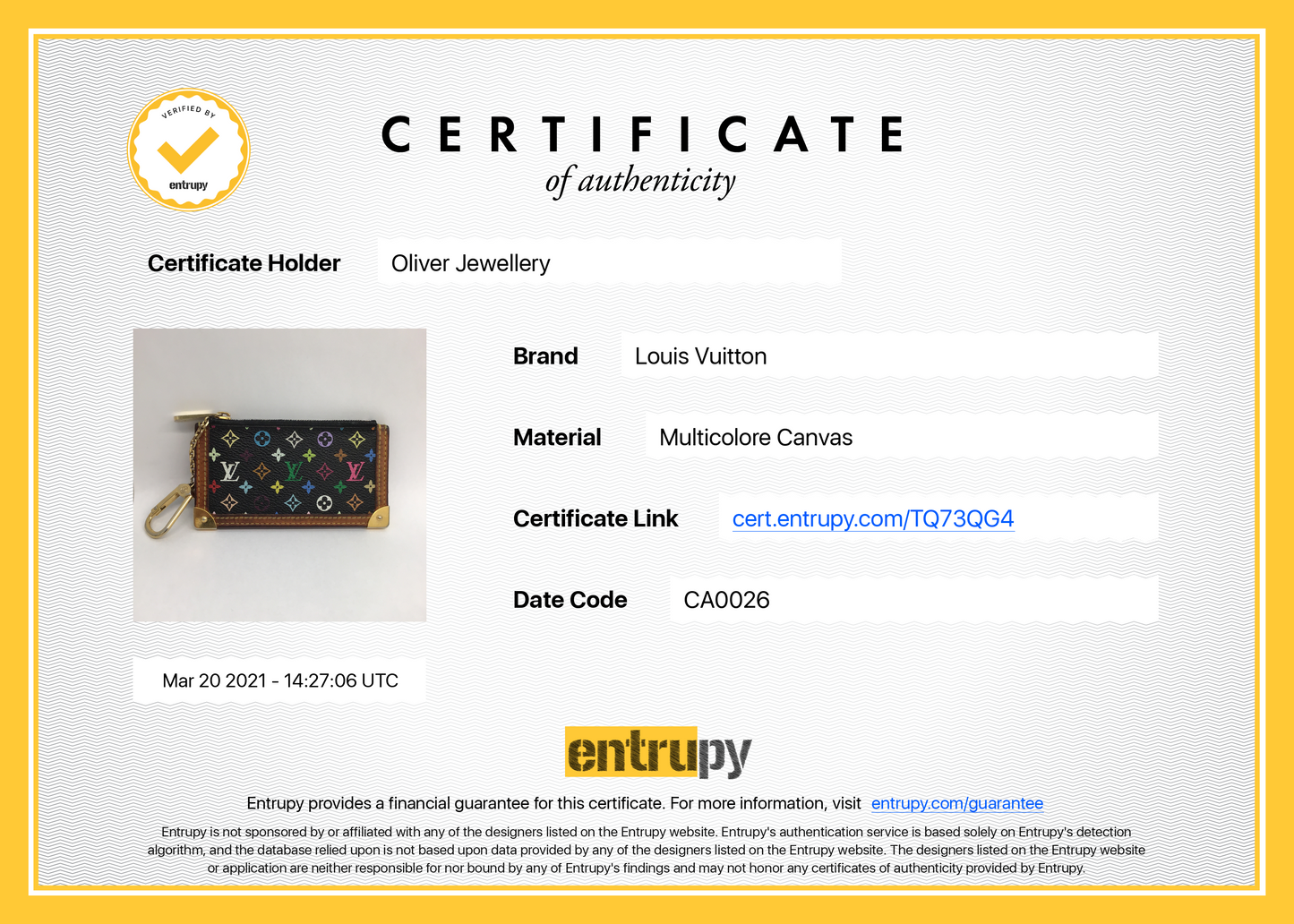 Louis Vuitton Monogram Multicolore Key Pouch