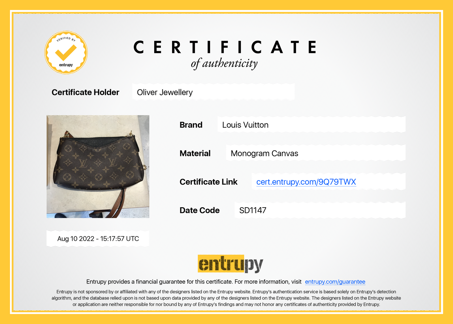 Louis Vuitton Monogram Pallas Clutch