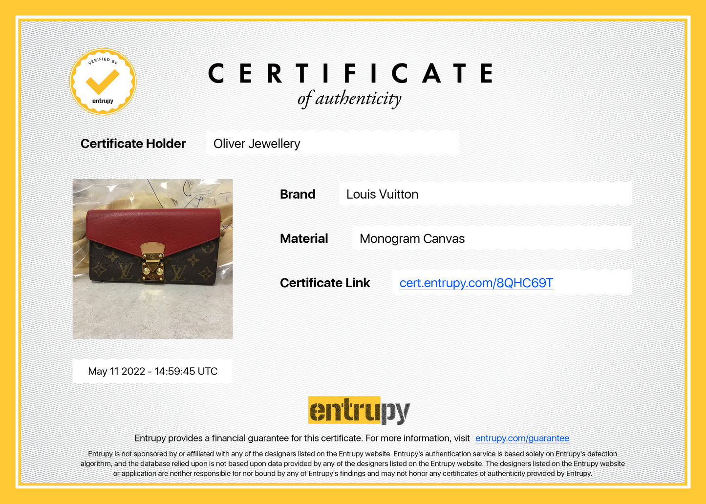 Louis Vuitton Monogram Pallas Wallet