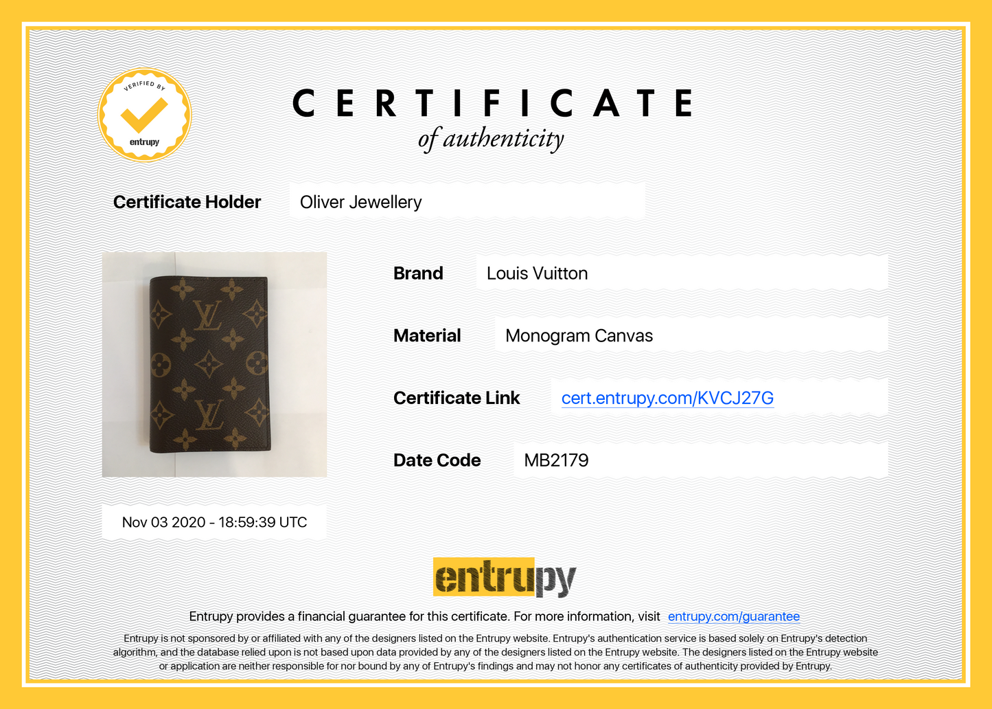 Louis Vuitton Monogram Passport Cover