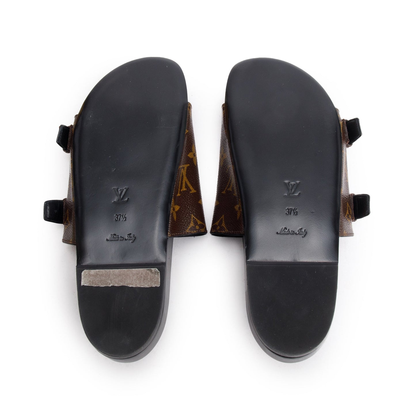 Louis Vuitton Monogram Patchwork World Tour Flat Mule, Size 37.5