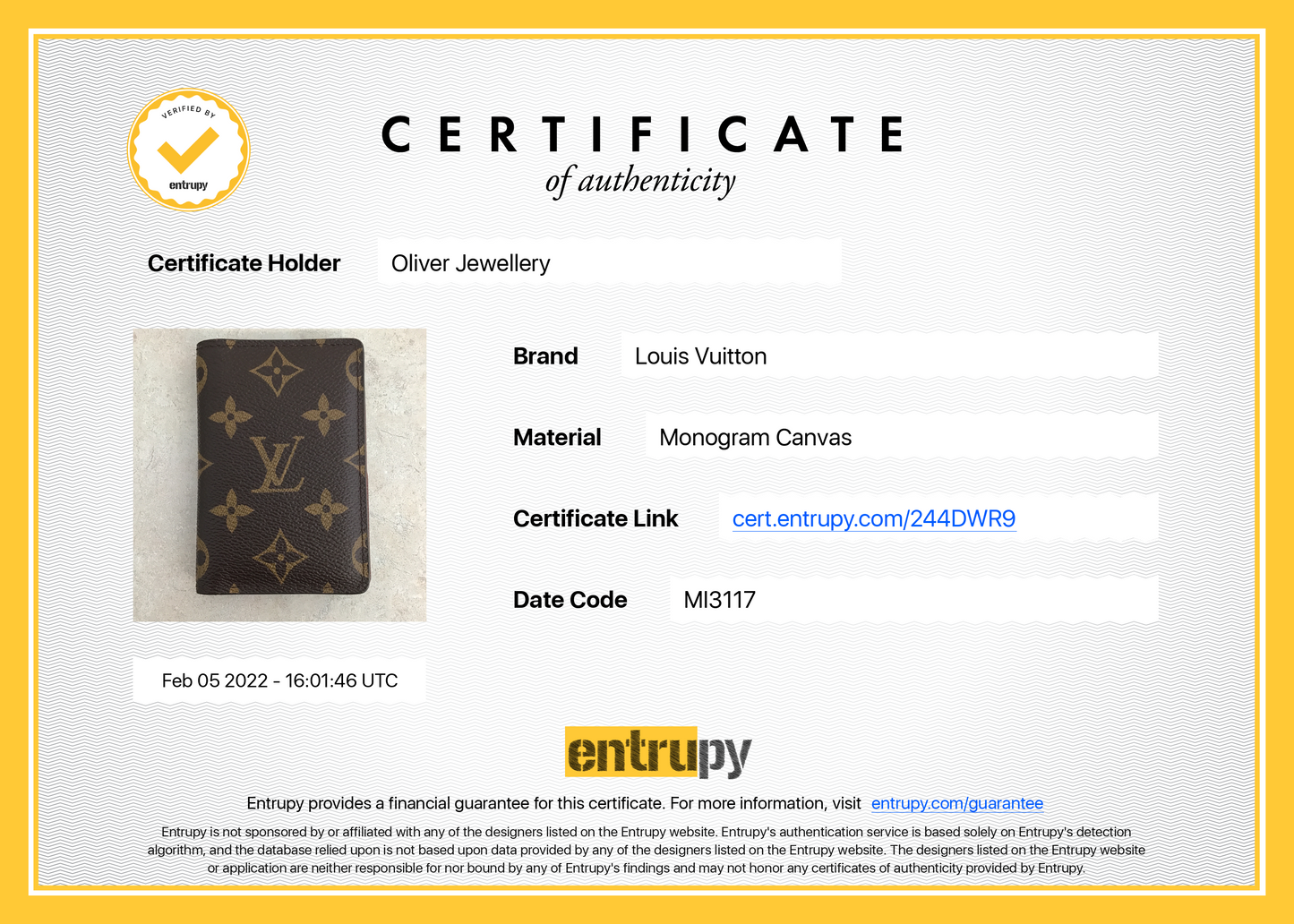Louis Vuitton Monogram Pocket Organizer