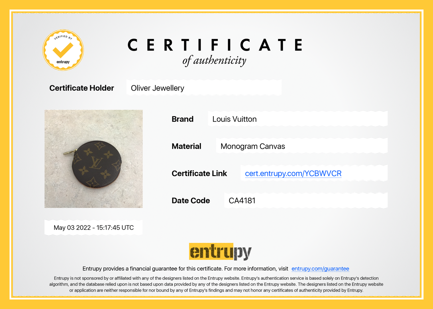 Louis Vuitton Monogram Round Coin Purse