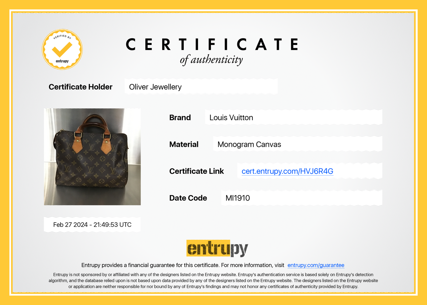 Louis Vuitton Monogram Speedy 25