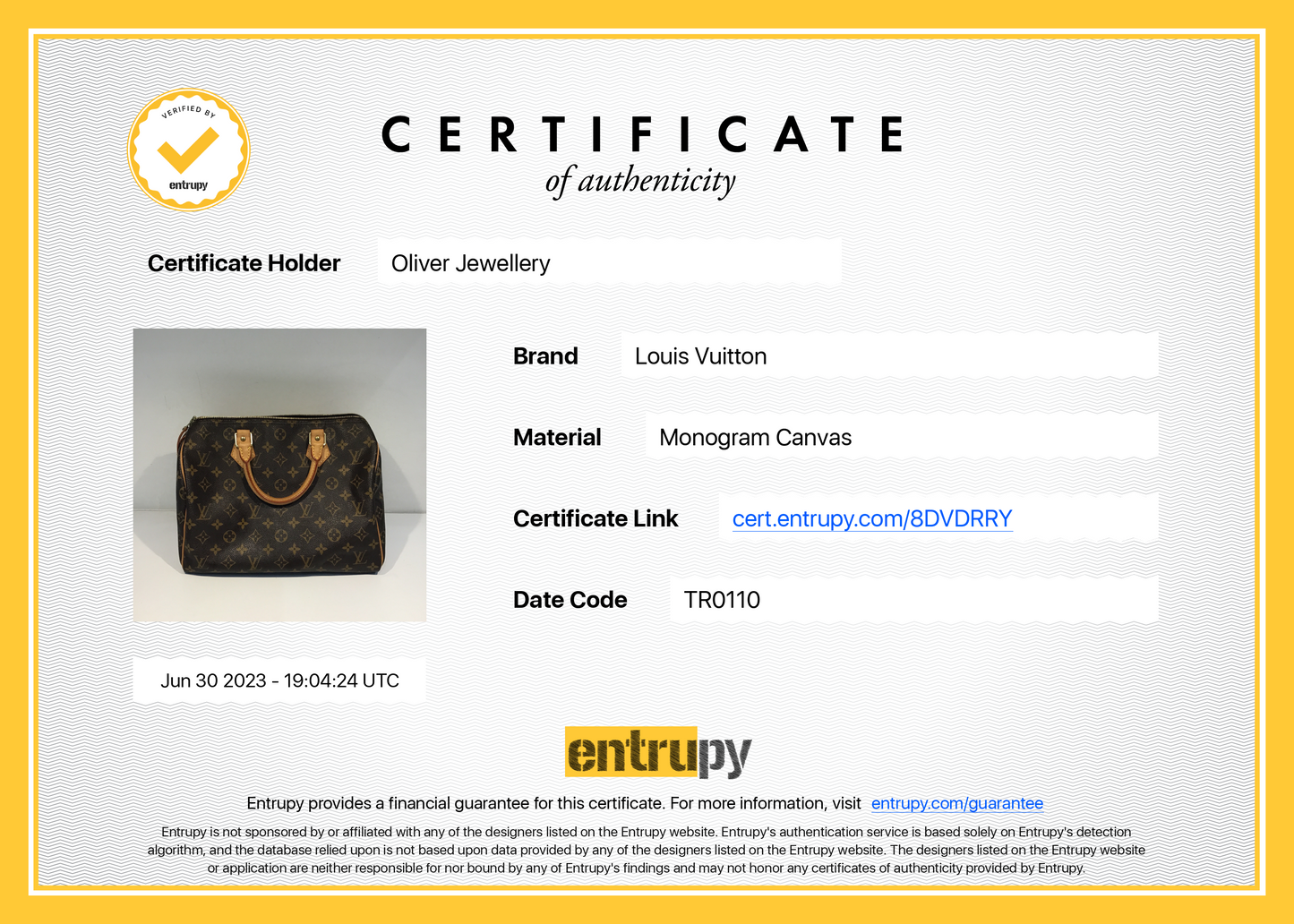 Louis Vuitton Monogram Speedy 30