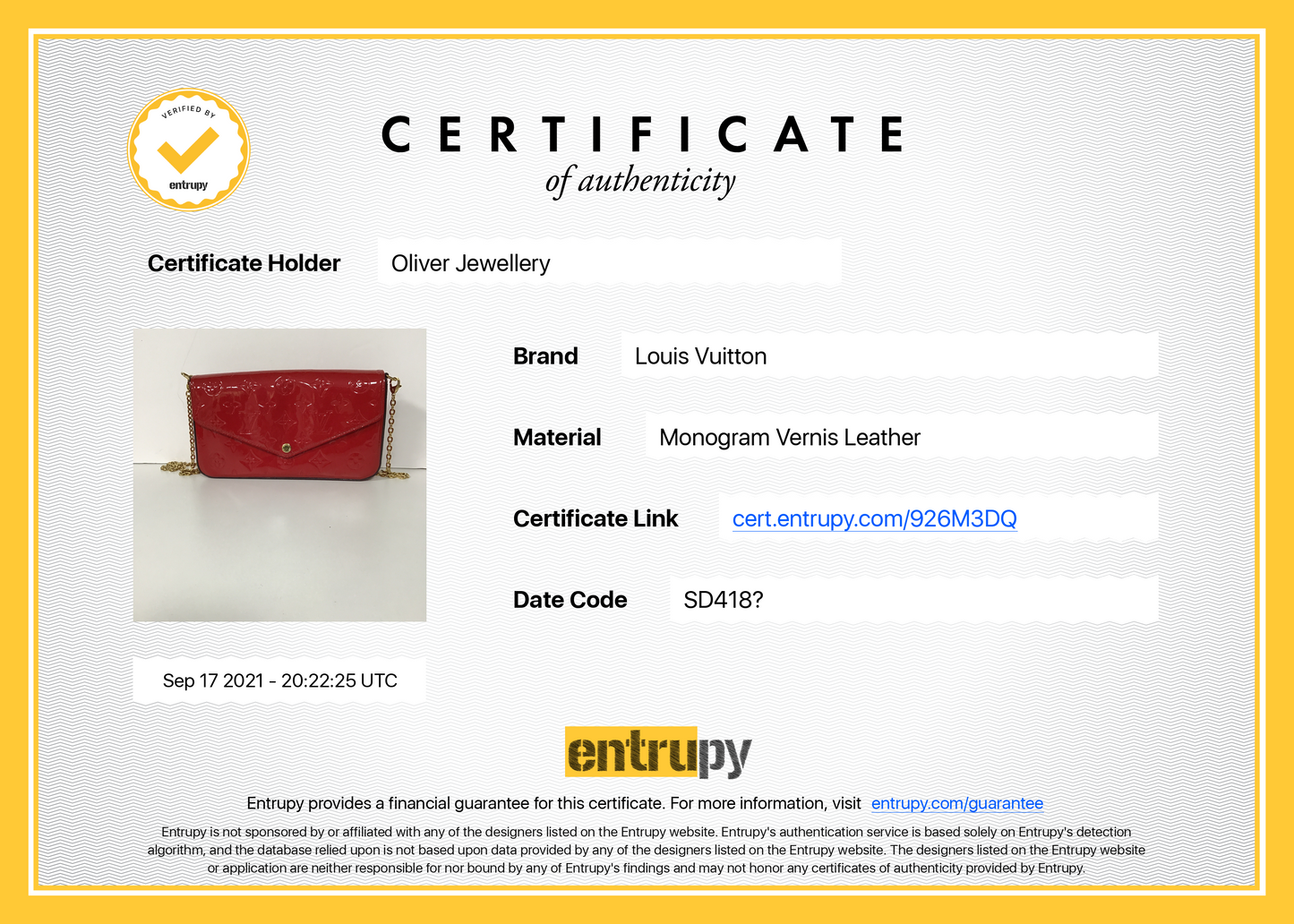 Louis Vuitton Monogram Vernis Felicie Pochette