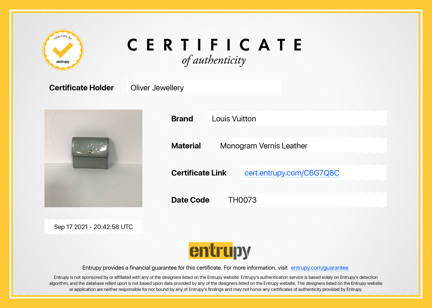 Louis Vuitton Monogram Vernis Patent Leather Elise Wallet