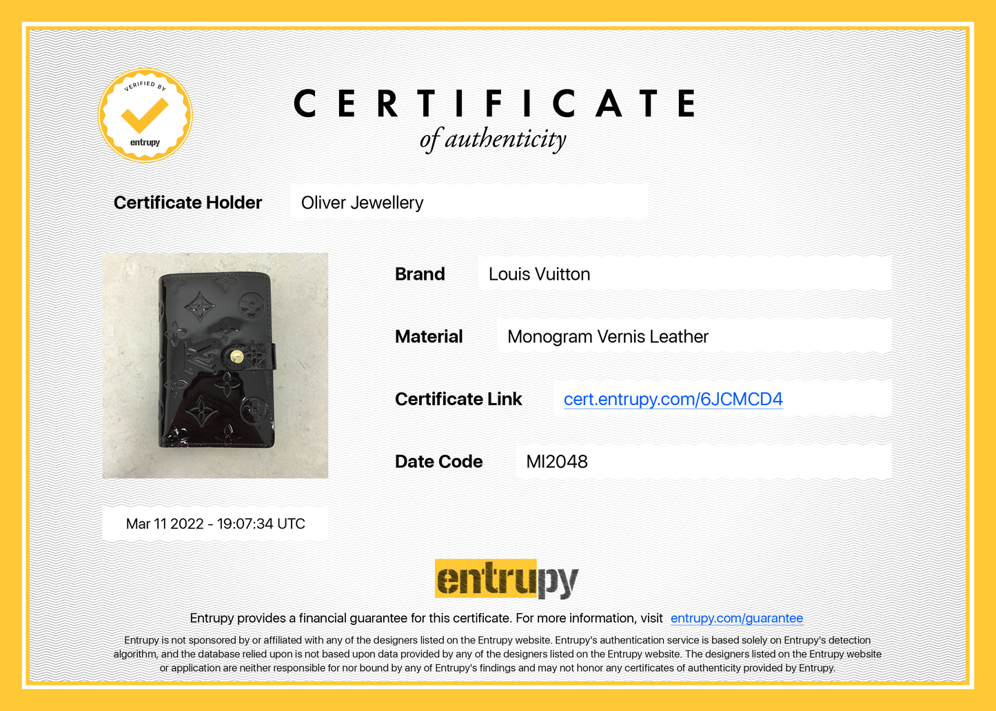 Louis Vuitton Monogram Vernis Patent Leather French Purse Wallet