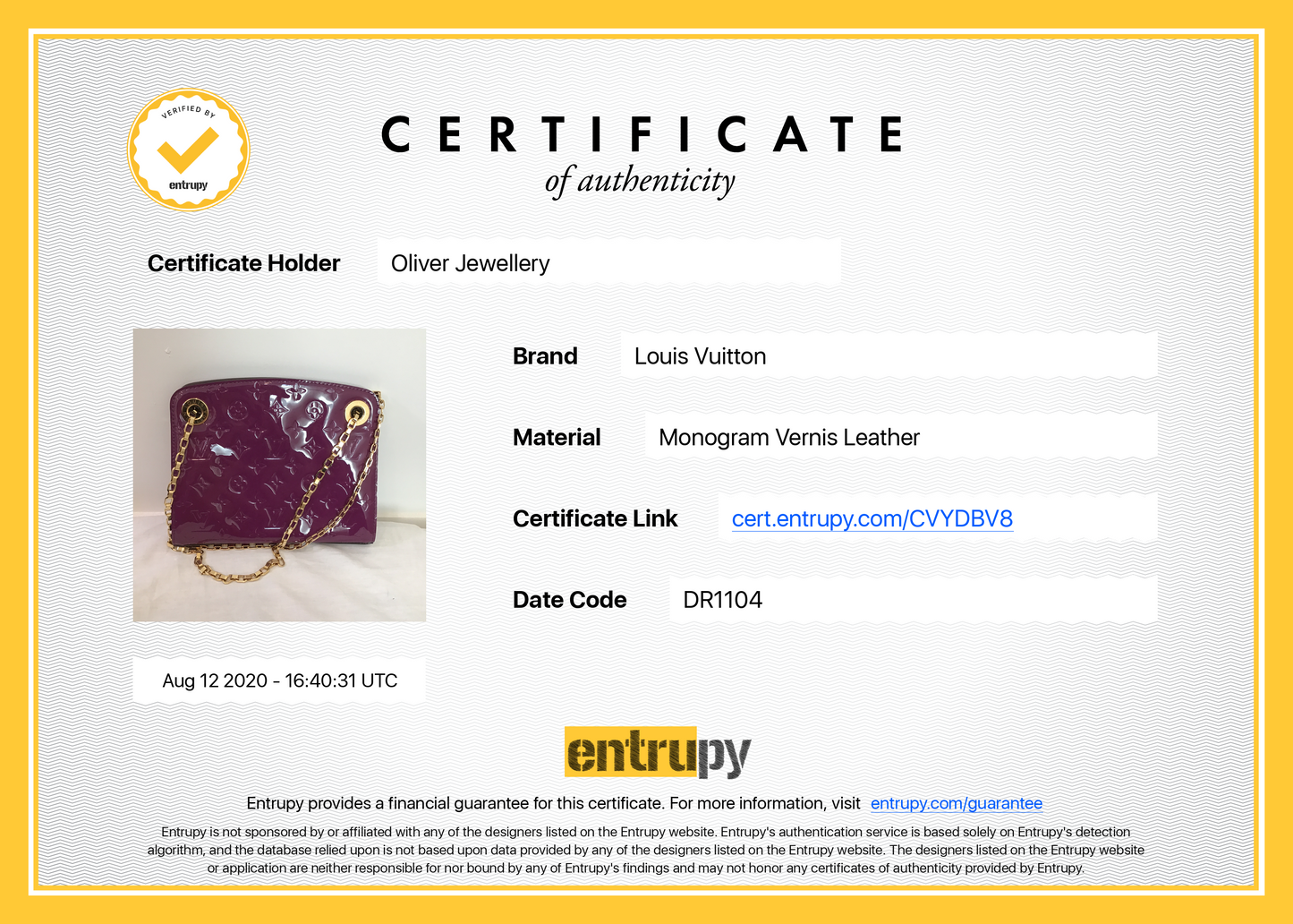Louis Vuitton Monogram Vernis Virginia PM