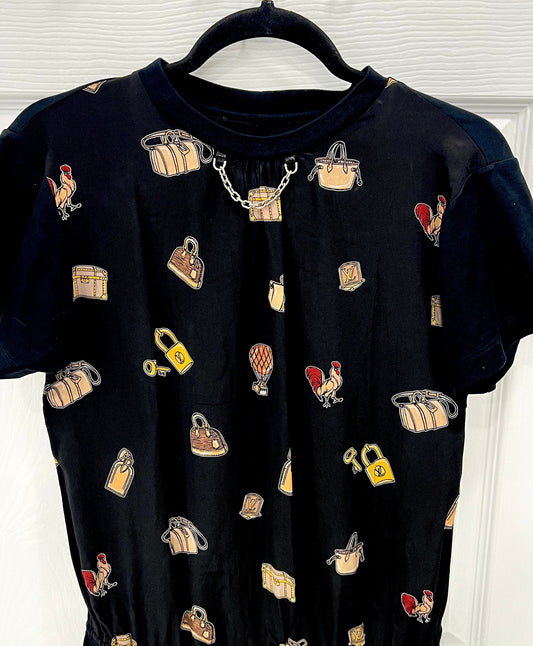 LOUIS VUITTON OBJECTS PRINT MINI DRESS