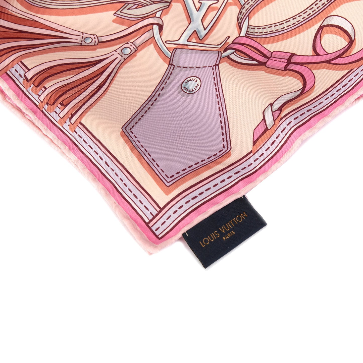 Louis Vuitton Pink Silk Superstition Square Scarf