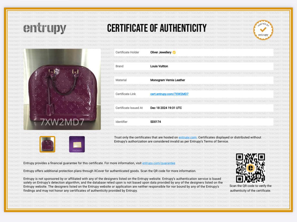 Louis Vuitton Purple Monogram Vernis Alma GM
