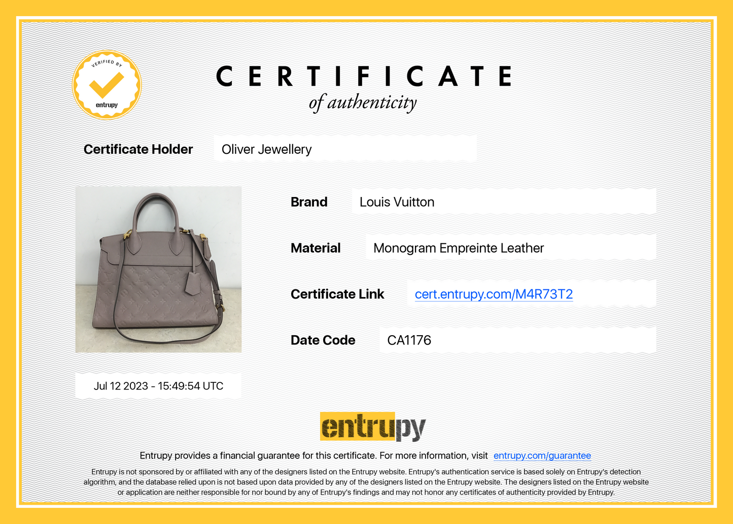 Louis Vuitton Turtledove Monogram Empreinte Pont Neuf MM Bag