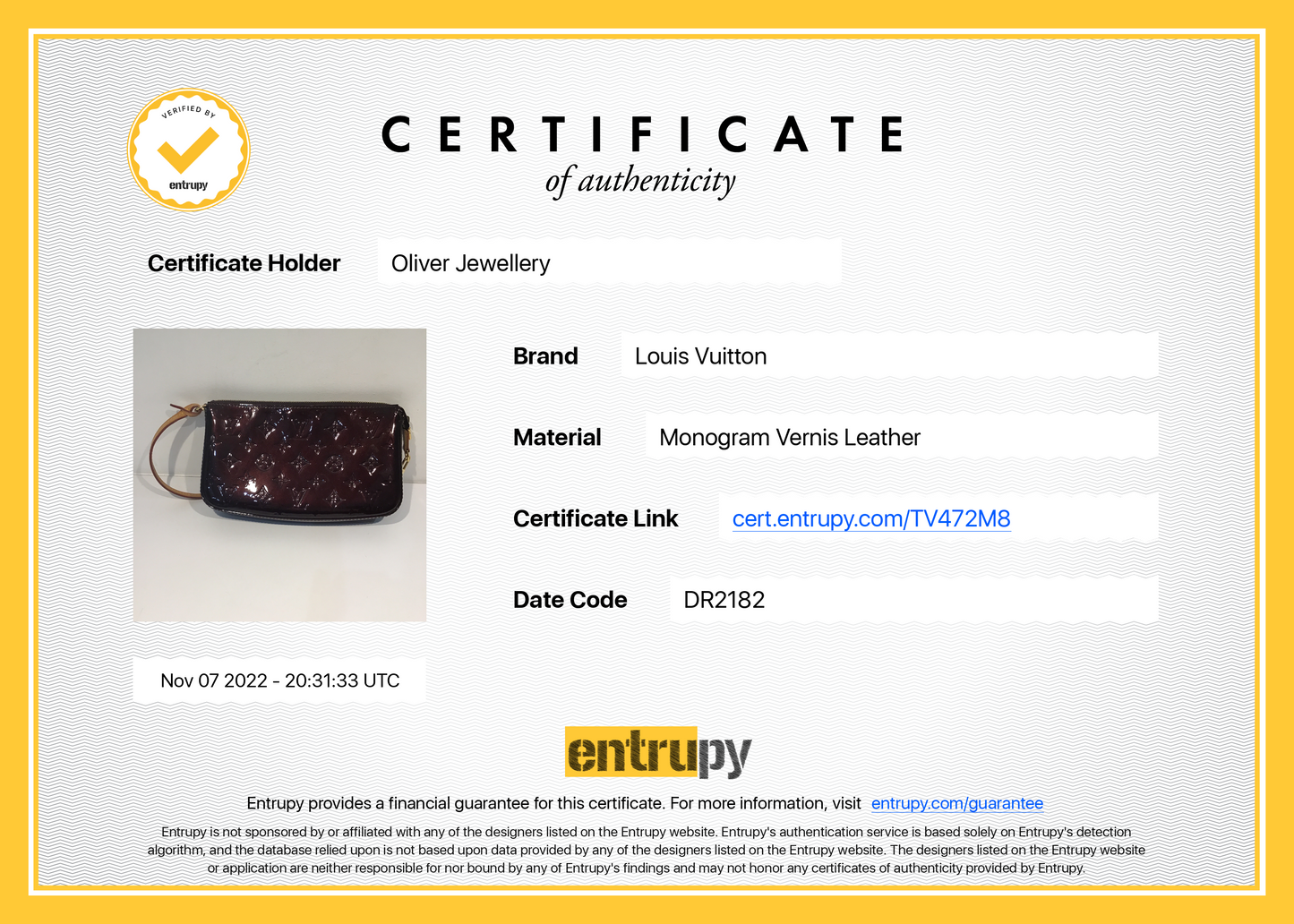 Louis Vuitton Vernis Pochette Accessoires