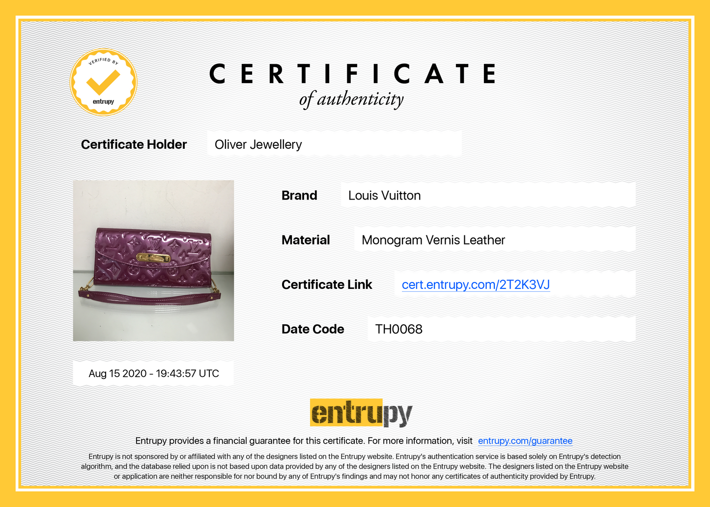 Louis Vuitton Vernis Sunset Boulevard Clutch