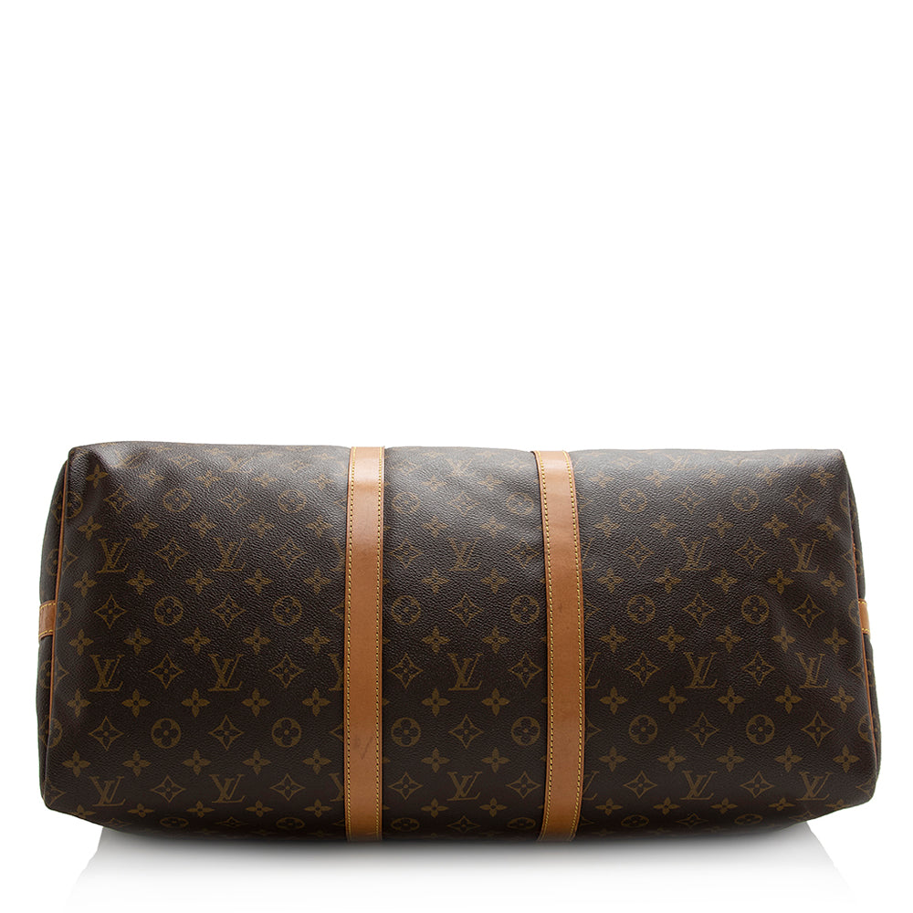 Louis Vuitton Vintage Monogram Canvas Keepall Bandouliere 55 Duffel Bag (SHF-21498)