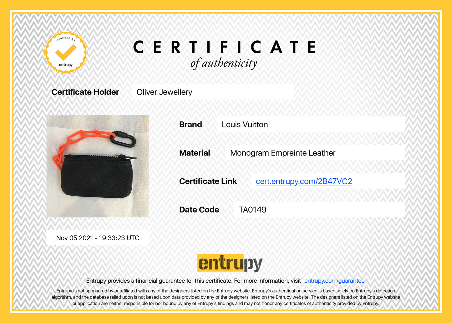 Louis Vuitton Virgil Abloh Empreinte Leather Pochette Cles