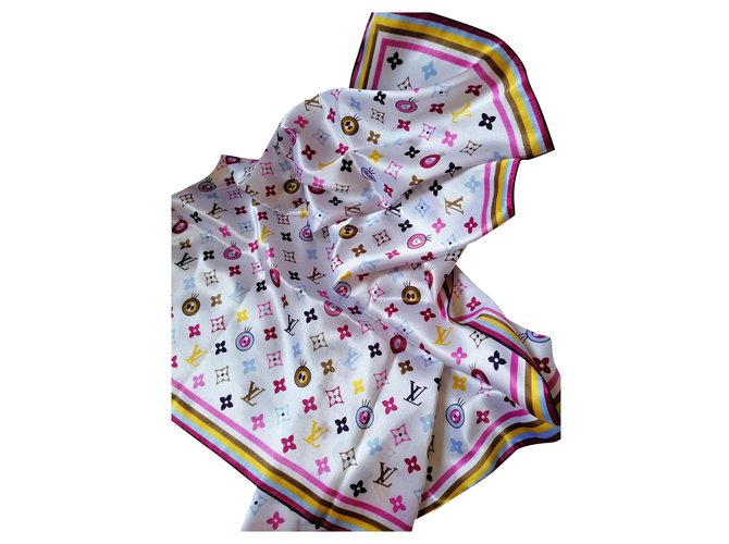 LOUIS VUITTON MULTICOLOR MONOGRAM EYE LOVE SILK SCARF